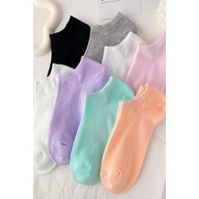 Bgk Unisex 8 Çift Soft Çizgili Çorap Çok Renkli Pamuklu Yapı ile Rahatlık Sunar