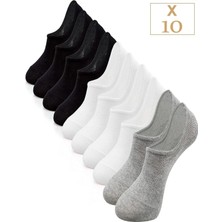 Bgk Unisex 10'lu Pamuklu Görünmez Sneakers Çorap Renkli