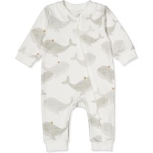 Bebetto Interlok Patiksiz Fermuarlı Tulum (Whales) Gri