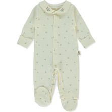 Bebetto Organik Interlok Patikli Tulum (Organıc Cute Bear) Ekru