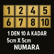 Outdoor One Metal Numara Seti 1’den 10’a – 5x5cm Altın Renk Etiket Levha