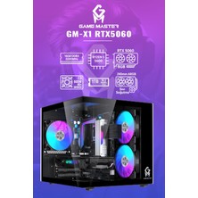 GM Game Master Gm-X1 RTX5060 R5 5600 Cpu 16GB Ddr4 Ram 1tb M.2 SSD RTX5060 8gb Sıvı Soğutuculu Siyah Gaming Pc
