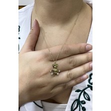 Şamlı Erdoğan 14 Ayar Altın Ayıcık Taş Detay Kolye