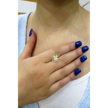 Şamlı Erdoğan 14 Ayar Altın Telkari Yonca Kolye