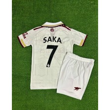 Arsenal 2025/26 Yeni Sezon Bukayo Saka Deplasman Çocuk Forması (Beyaz)
