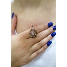 Şamlı Erdoğan Kadın Sarı 14 Ayar Altın Pusula Burç Kolye