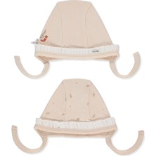 Bebetto Interlok Bağlamalı Şapka 2li (Tıny Florıst) Bej