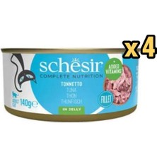 Schesir Tam ve Dengeli Ton Balıklı Jöle Içinde Kedi Konservesi 140G x 4 Adet