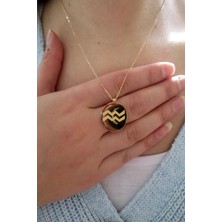 Şamlı Erdoğan Kadın Sarı Altın Plaka Kova Burç Kolye