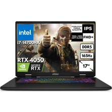 MSI Msı Sword 17HX I7-14700HX 64-Gbddr5 2 Tbssd RTX4050 (6gb) 17" 165Hz Fhd Freedos Gaming Notebook B14VEKG-053XTRZG6