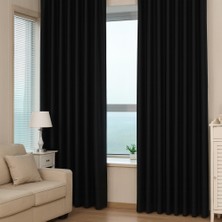 Taç Siyah Termal %100 Işık Geçirmez Kornişli Blackout Karartma Saten Güneşlik Perde