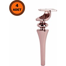 Eymen Yapı 4 Adet Sintra Lüx Metal Ayak 16 cm Mobilya Ayağı Rose Gold
