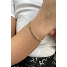 Şamlı Erdoğan 14 Ayar Burgu Halat Zincir Detay Halka Bileklik