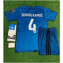 R.madridd 2017 Turkuaz Sergio Ramos Çocuk Forması 4'lü Set