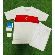 Türkiye Euro 2024 Isimsiz Beyaz Çocuk Forması 4'lü Set (White)