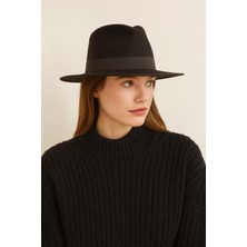 Külah Premium Valerie Fedora Şapka - Siyah