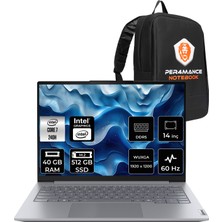 Lenovo Thinkbook 14 Gen 8 Core 7 240H Notebook 40GB RAM 256GB SSD 14" FHD+ FreeDOS + Per4 Çanta 21SG008LTXP325