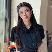 Mg Sıcak Kahverengi Düz Tül Peruk