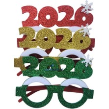 Parti Sürprizi Yılbaşı Partisi 2026 Gold Kırmızı Yeşil Parti Gözlüğü 3 Adet