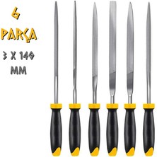 Sgs Saplı Mini Eğe Seti Ahşap ve Metal 3 x 140 Mm. - 6 Farklı Parça