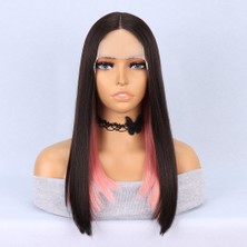 Mg Kahverengi Pembe Işıltılı Tül Peruk