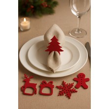 My Çiçekçim Yılbaşı Temalı Peçete Yüzüğü Seti – Noel Masa Süsleme Aksesuarı 8’lı Dekoratif Set