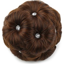 Mg Taşlı Topuz Toka / Kahve Karamel