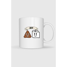 Bahriyeli Collection  Best Friend Kaka ve Tuvalet Kağıdı Baskılı Kupa Bardak