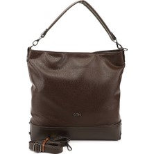 GÖNDERİ Kadın Kahverengi  Uzun Askılı El ve Omuz Çantası