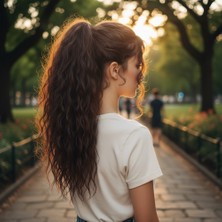 Mg Tokalı Kabarık Dalgalı At Kuyruğu / Koyu Kahve