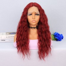 Mg Kabarık Dalgalı Kızıl Tül Peruk