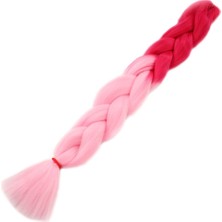 Mg Afrika Örgülük Sentetik Ombreli Saç 100 Gr./ Koyu Pembe / Açık Pembe