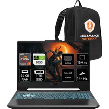 Asus Tuf Gaming A15 Amd Ryzen 7 7445HS 24GB 1tb SSD RTX3050/4GB 15.6" Fhd 144Hz Fdos Taşınabilir Bilgisayar & Per4 Çanta FA506NCGHN265P313