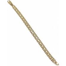 Lovira Taşlı Tok Zincir Bileklik - Altın Kaplama