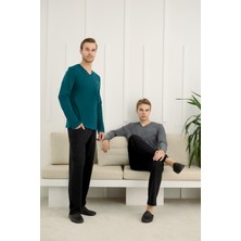 Nightlove Erkek Battal Uzun Kollu V Yaka Pijama Takımı