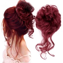 Mg Saçlı Lastikli Kuyruklu Topuz Toka / Kızıl