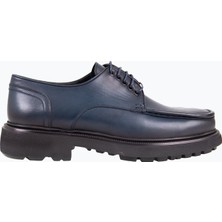 HC MEN CLASSIC Erkek Klasik Ayakkabı Bağcıklı Yüksek Eva Rahat Taban Hakiki Deri Lacivert