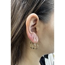 Şamlı Erdoğan 14 Ayar Altın Sade Dört Yaprak Yonca Model Küpe