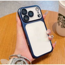 M.TK Moveteck iPhone 17 Pro Max Kılıf Tam Kamera Korumalı Metalik Parlak Renkli Kenarlı Yumuşak Lensli Silikon Arkası Şeffaf Kapak