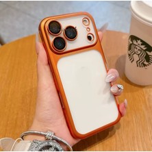M.TK Moveteck iPhone 17 Pro Kılıf Tam Kamera Korumalı Metalik Parlak Renkli Kenarlı Yumuşak Lensli Silikon Arkası Şeffaf Kapak