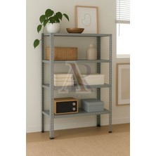 Çelik Raf 4 Katlı Dekoratif Raf Sistemleri, Depo Rafı, Arşiv Rafı, Kiler Rafı