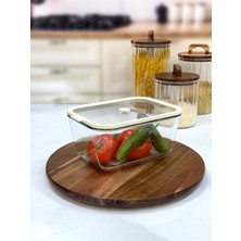 Arow Hıelo 2600  ml Cam Saklama Kabı-Krem Şerit