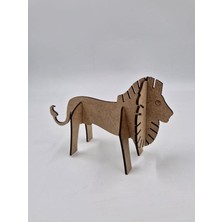 10 Adet Ahşap 3D Hayvanlar Aslan Boyama Okul Dıy Etkinlik Aktivite Sanat 15 cm