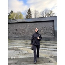 Touche Asimetrik Poplin Gömlek Siyah