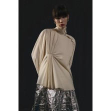 Touche Asimetrik Poplin Gömlek Bej