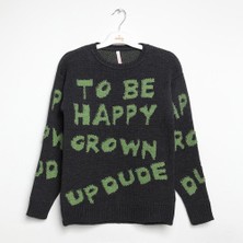 Nanica Kız Çocuk Yazılı Triko Uzun Kazak 6-16 Yaş - 422400