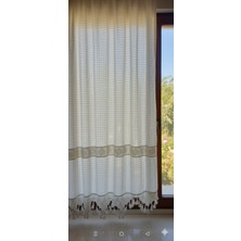 Denbu Tekstil Otantik El Dantelli Monika Perde %100 Pamuklu Otantik Dokuma Güneşlik Perdesi
