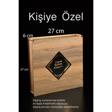Adenz Ahşap Hediye Kutu - Kişiye Özel Etiketli- Kraft Kırpıklı- Damat Bohça Hediye Çeyiz
