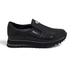 Luglio Shoes Hakiki Siyah Deri Aksesuarlı Lastikli Erkek Sneaker