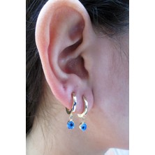 Şamlı Erdoğan 14 Ayar Altın Göz Boncuk Sallantılı Halka Küpe